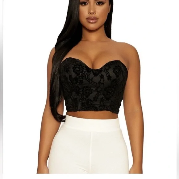 NEW Naked Wardrobe Black Lace Bustier Corset Top, Sizes XS & S - Picture 2 of 12